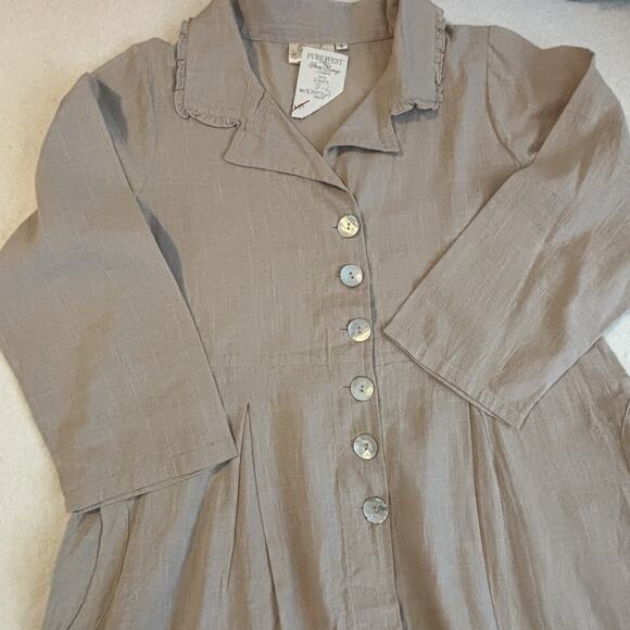 NWT Paper Lace Tunic Hi/Lo Mini Dress Beige w/ Pockets Boho Cotton  Sm - Picture 2 of 11